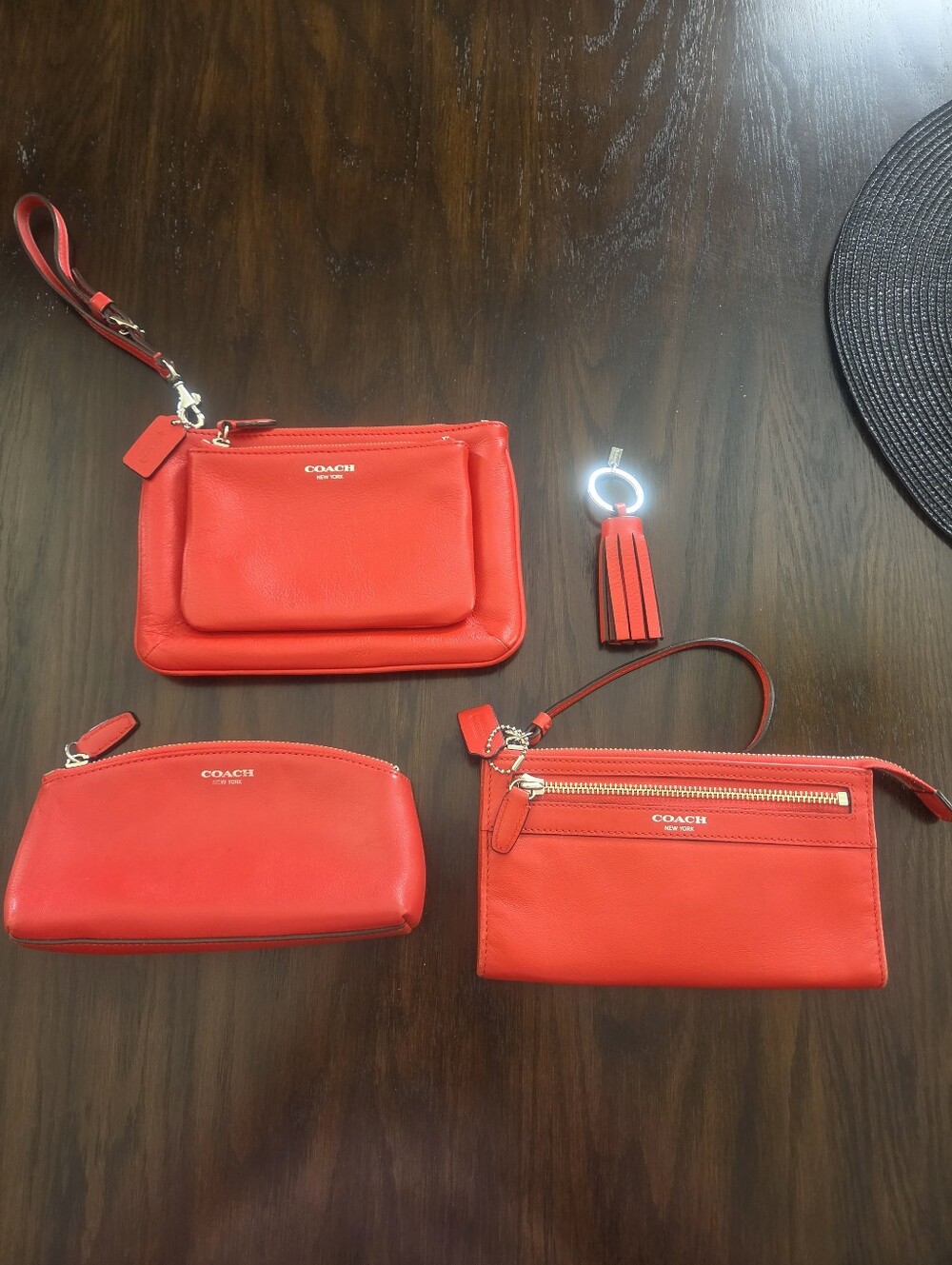 Coach Legacy Leather Wristlet Set with Tassel Keyring